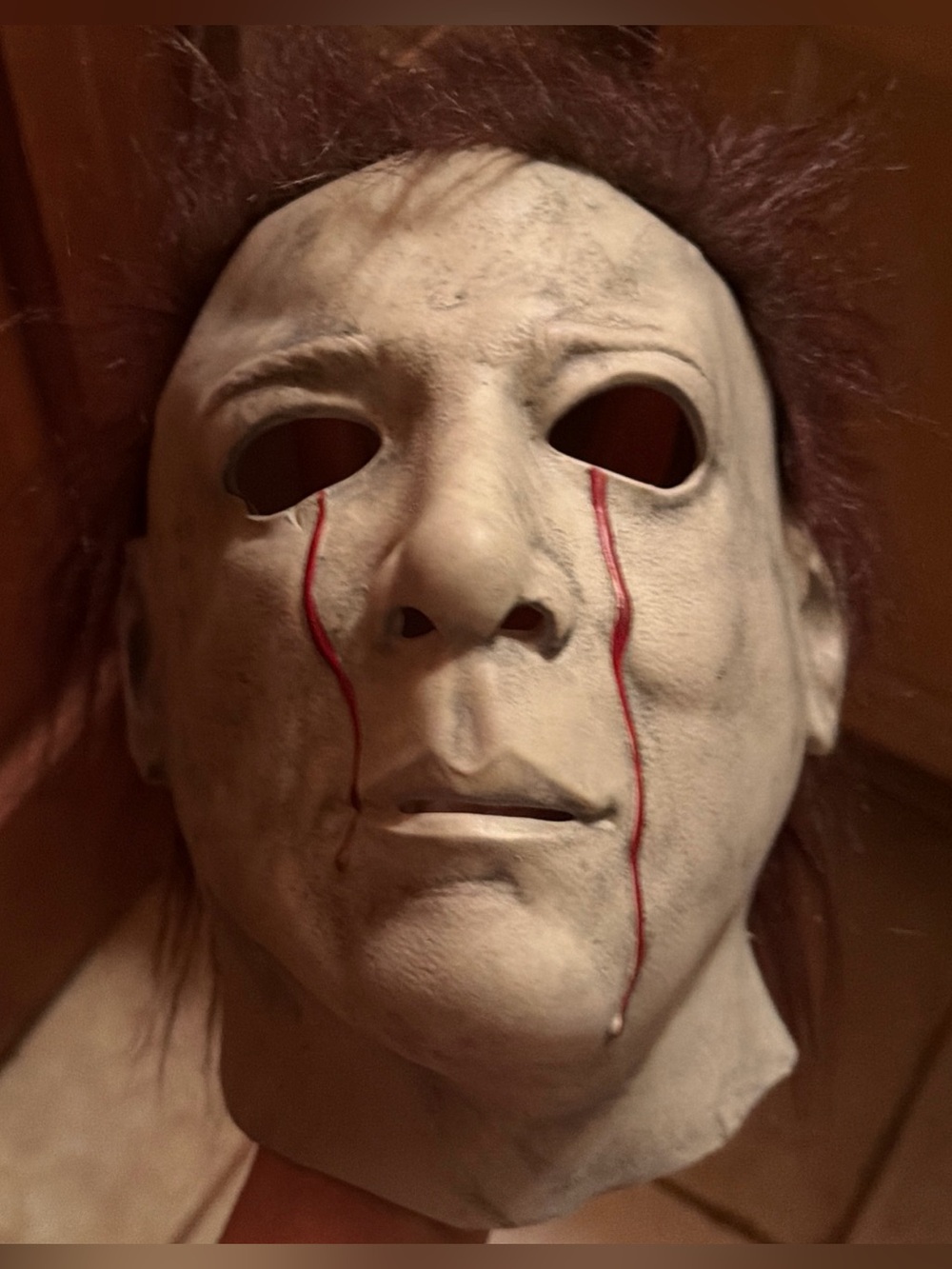 Halloween II Michael Myers Latex Rubber Mask Blood Tears horror Movie Costume OS
